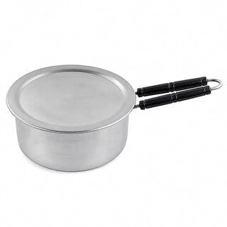 Aluminium Saucepan with Lid  Double Handles, BIS Certified , Kadai for Kitchen, 35.5x20.5x13.5 cm 1 Qty