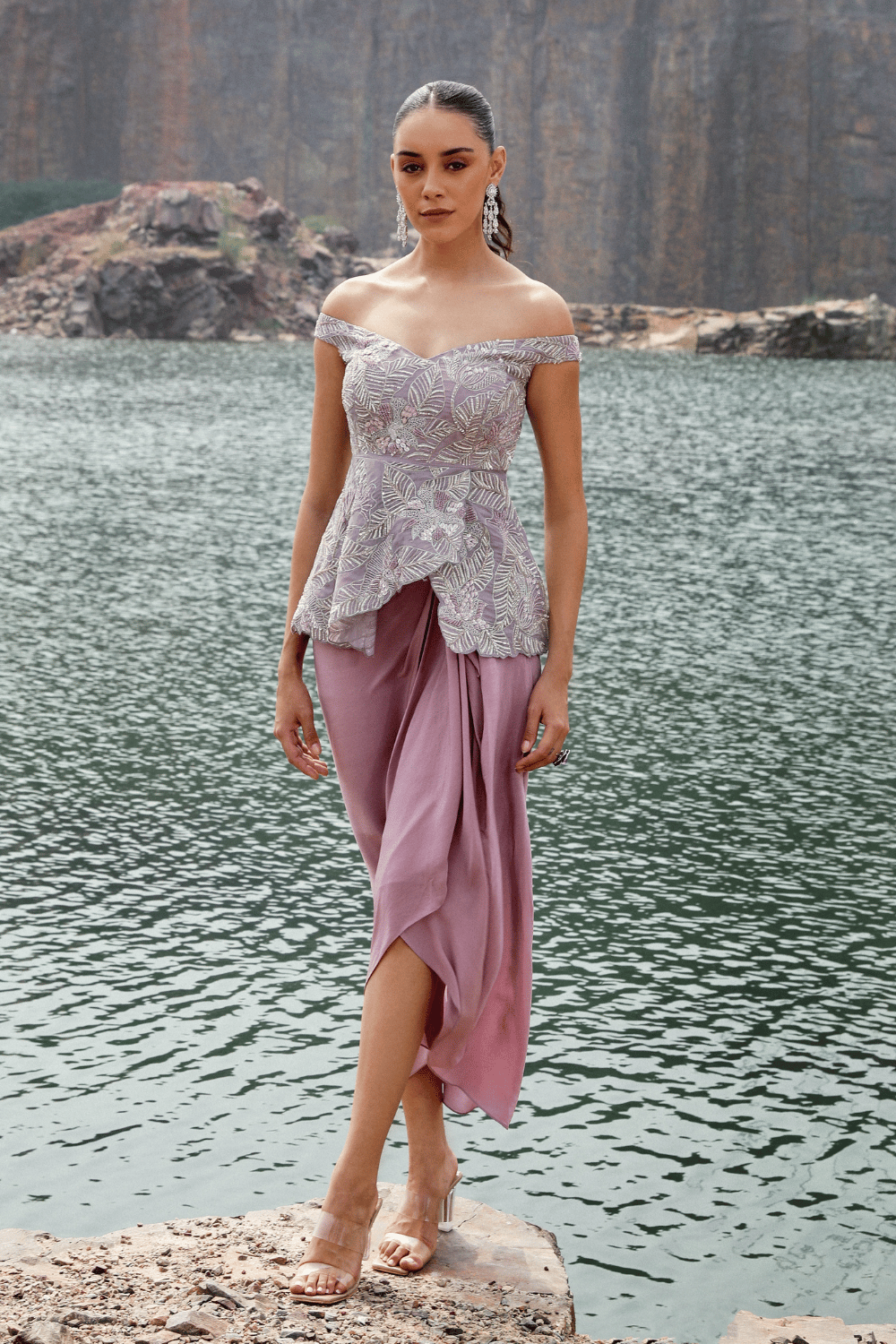 ORCHID DHOTI SET-XS