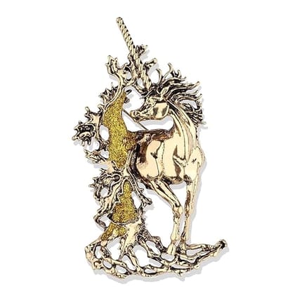 Voici France Men's & Women's Lapel Pin Brooch Tie Pin Boutonniere Stick for Suits tuxedo horse stone studded golden color Free size - Horse Golden