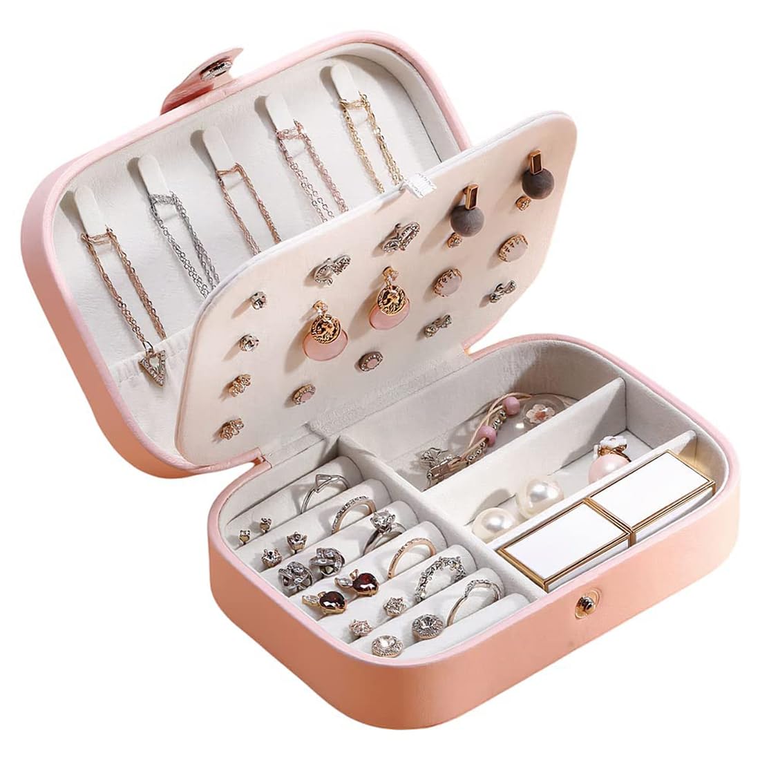 Jewellery Organisers Box PU Leather Storage Case for Rings, Earrings, Necklace Jewelry Organizer for Women Travel Valentine Birthday