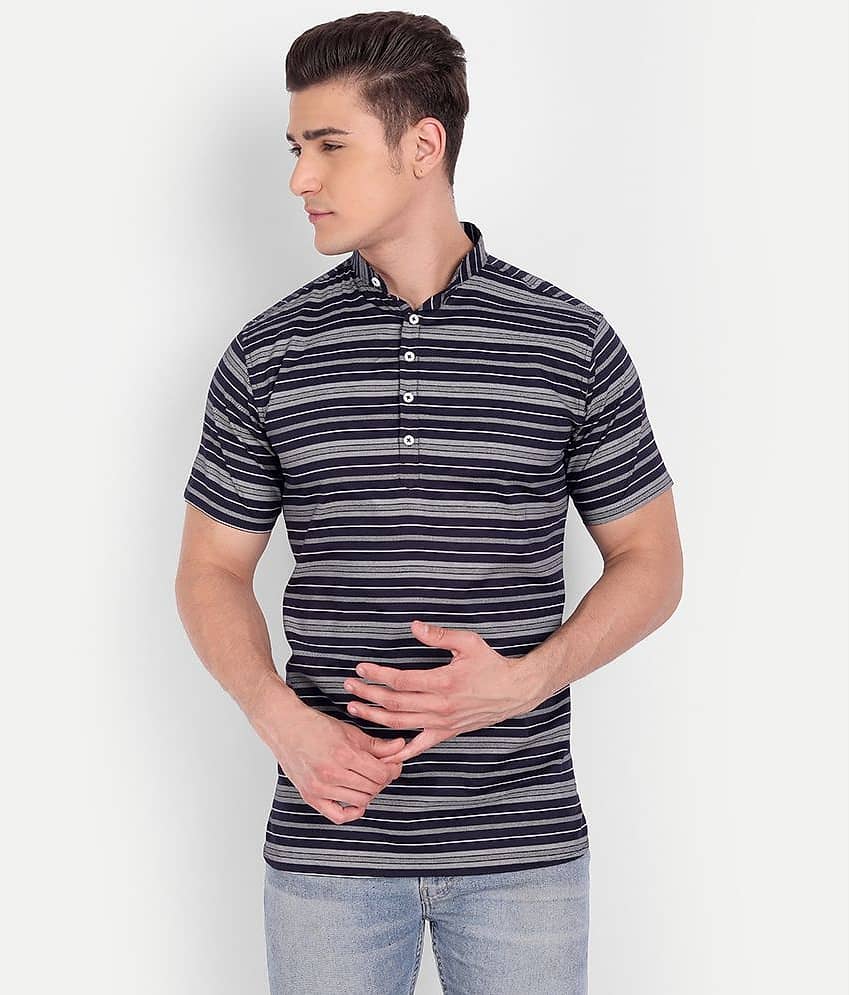 Vida Loca - Navy Cotton Slim Fit Men's Casual Shirt ( Pack of 1 )