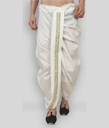 GN hub Silk Men's Dhoti Off-White ( Pack of 1 )