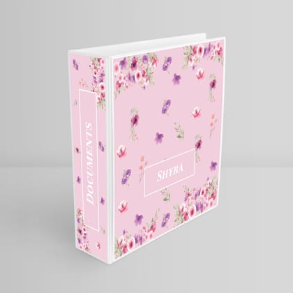 Floral Fiesta Binder File (kids)-Solid Pink