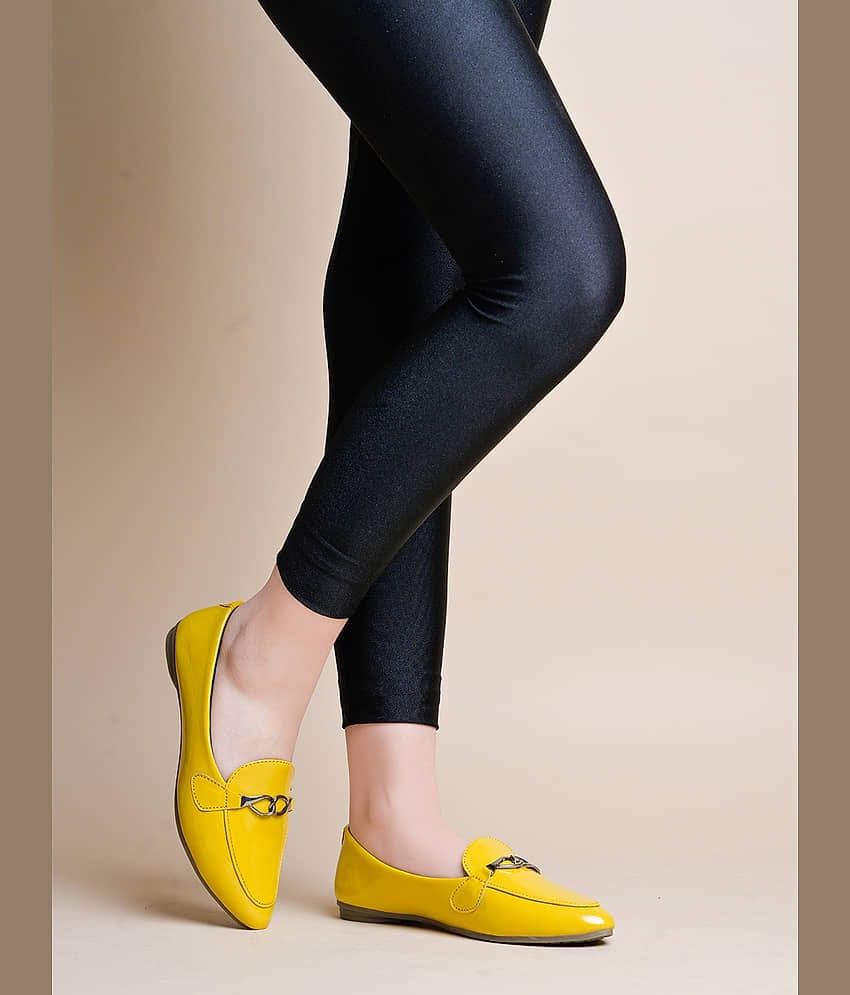 Shoetopia Yellow Women's Casual Ballerinas