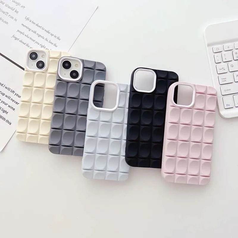 3D Cubic Bubble Silicone iPhone Rubber Case-iPhone 14 Pro Max / Gray
