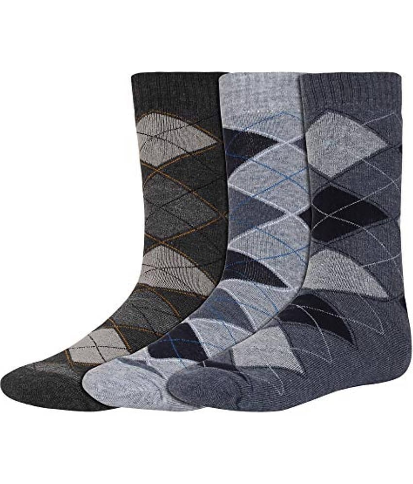 Creature - Woollen Men's Printed Multicolor Mid Length Socks ( Pack of 3 )
