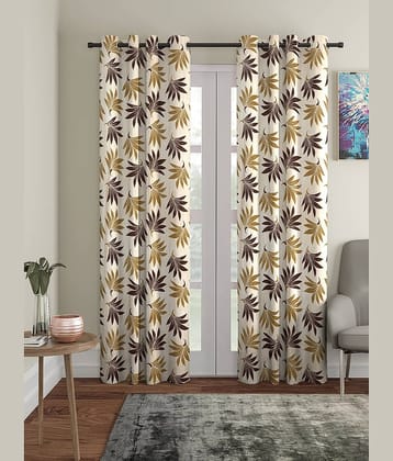 Cortina - Nature Printed Room Darkening Eyelet Curtain-9 Ft-pack of 2