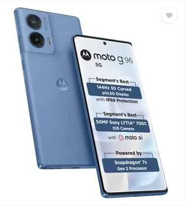 Motorola G96 144Hz 3D Curved pOLED (ASHLEIGHBLUE, 8GB RAM, 128GB Storage)