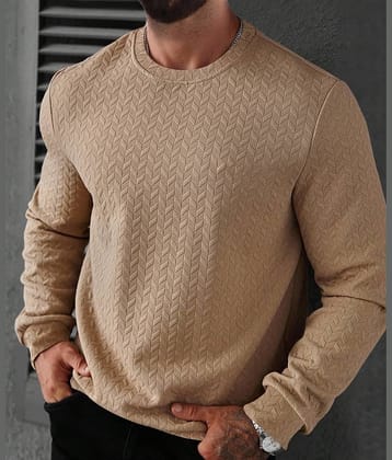 KAJARU Cotton Blend Round Neck Men's Sweatshirt - Cream ( Pack of 1 )