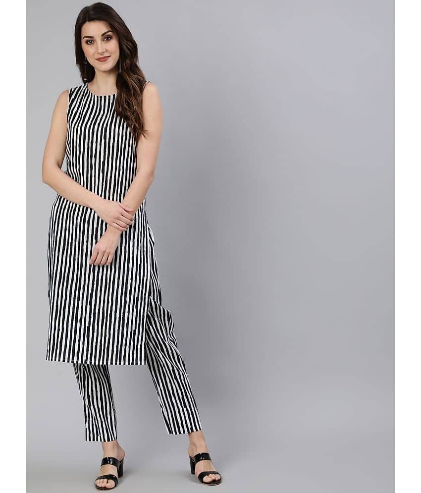 Antaran - Grey Cotton Women's A-line Kurti ( Pack of 1 )
