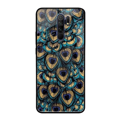 Peacock Feathers Glass case for Poco M2