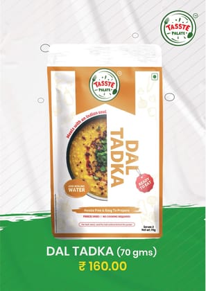 Tasste Palate Dal Tadka (70g) | Yellow Lentil Curry with Tempering | Instant Freeze Dried Dal | Homestyle Taste | Protein Rich Tasste Palate Dal Tadka (70g) | Yellow Lentil Curry with Tempering | Instant Freeze Dried Dal | Homestyle Taste | Protein Rich