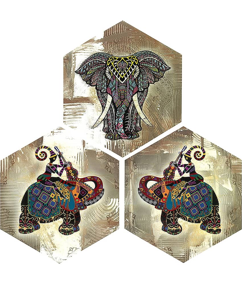 Indianara Hexagon Paintings MDF Painting Without Frame