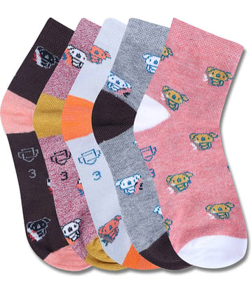 Dollar Multicolor Cotton Blend Boy's Ankle Length Socks ( Pack of 5 )