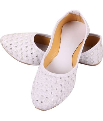 Raj White Ethnic Footwear