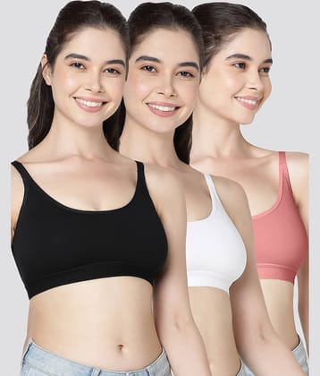 Kalyani Pack of 3 Cotton Blend Non Padded Women's Teenage Bra ( Multicolor ) CATHY