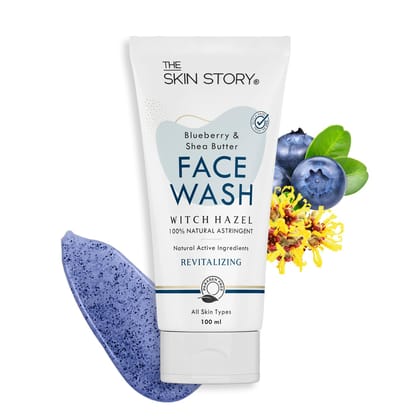 The Skin Story Blueberry Face Wash - 100ml | Deep Cleansing & Moisturizing | Minimizes Pores With Witch Hazel | Gel-Based, Paraben-Free