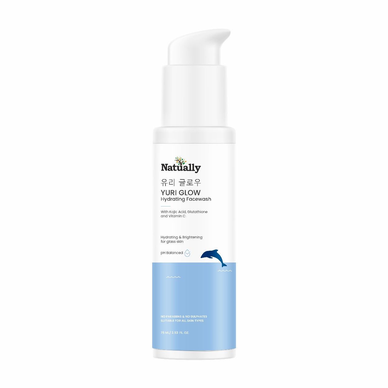 Natually YuriGlow Hydrating Facewash | kojic acid ,Glutathione and VitC |PH balanced | 100ml