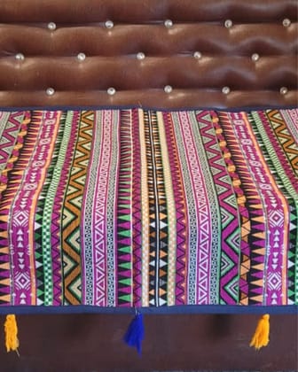 Khamma Ghani Cotton Dark Pink Sofa Throw or Cover-1 Seater