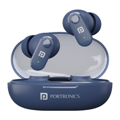Portronics Harmonics Twins S16 in Ear Wireless TWS Earbuds with 24 Hrs Playtime (Blue)