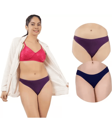 Bebron Pack of 2 Cotton Lycra Bikini For Women ( Multicolor5 )