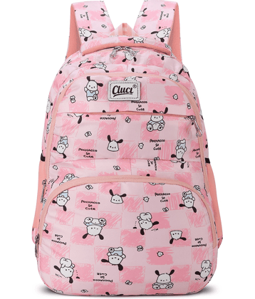 CLUCI 30 Ltrs Pink Polyester College Bag