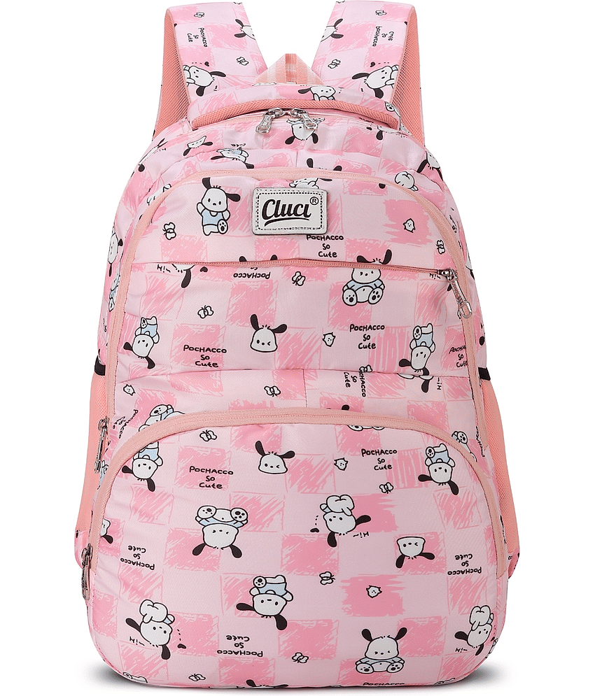 CLUCI 30 Ltrs Pink Polyester College Bag