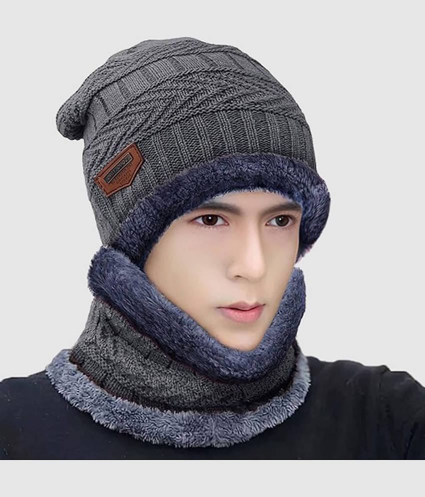 Paryag Brown Woollen Men's Cap ( Pack of 1 )