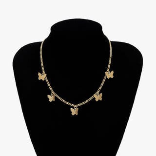 Butterfly Charm Necklace Gold Plated