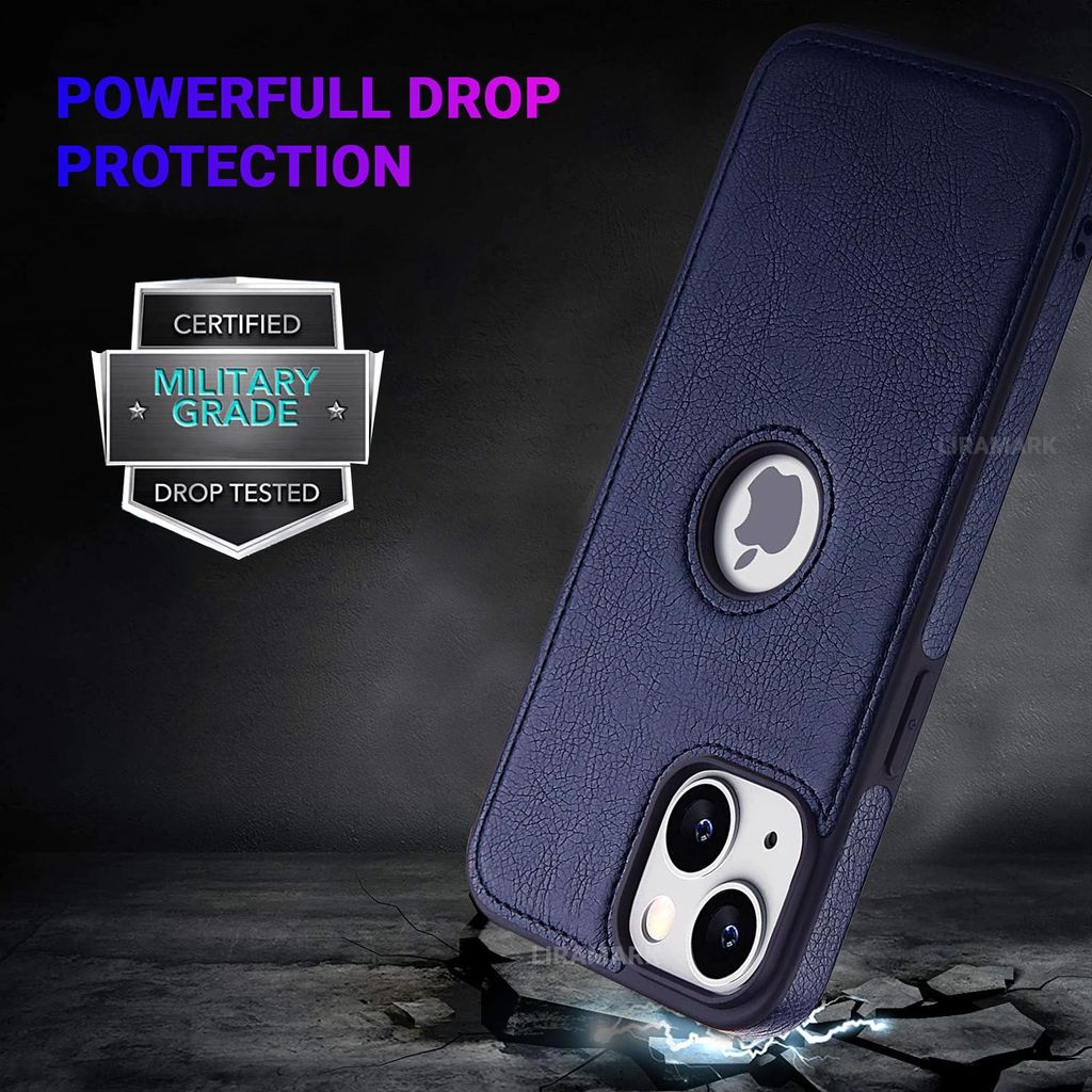 LIRAMARK PU Leather Flexible Back Cover Case Designed for iPhone 14 Plus (6.7 inch)