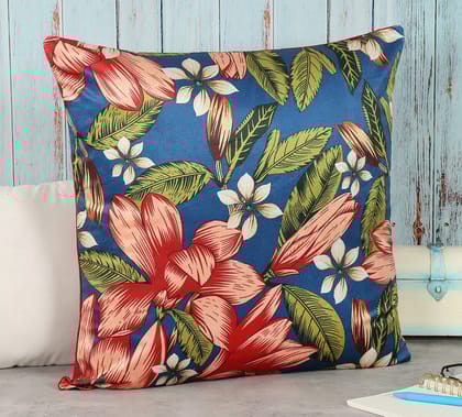 India Circus Perianth Drama - Blended Velvet Cushion Cover - 18 X 18 Inch