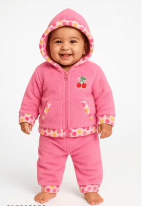 Winter Suit for Infants, Hooded Snowsuit with Fur Trim, Warm Fleece Holiday Outfit