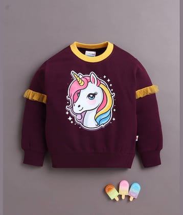 BUMZEE Pack of 1 Girls Cotton Blend Sweatshirt ( Pink )