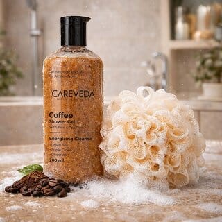 Careveda Coffee Shower Gel For Energized, Refreshing  Smooth Skin, Deep Cleansing  Hydrating Body Wash, Suitable For All Skintypes 200Ml,