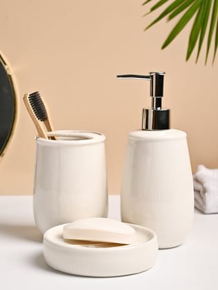 VON CASA 3Pcs White Ceramic Bathroom Set