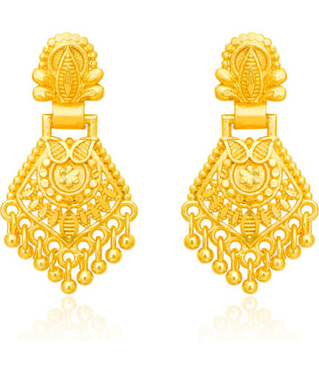 LUV FASHION Golden Chandbalis Earrings ( Pack of 1 )