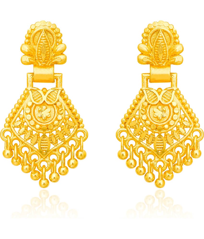 LUV FASHION Golden Chandbalis Earrings ( Pack of 1 )