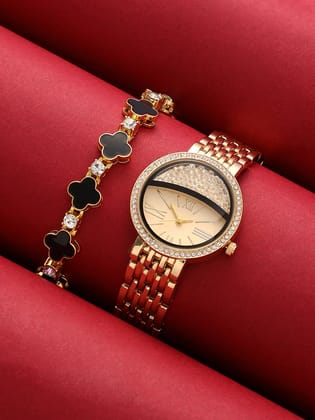 The-Horizon-Bijou-Round-Watch-With-Bracelet-Combo-Watch Combos