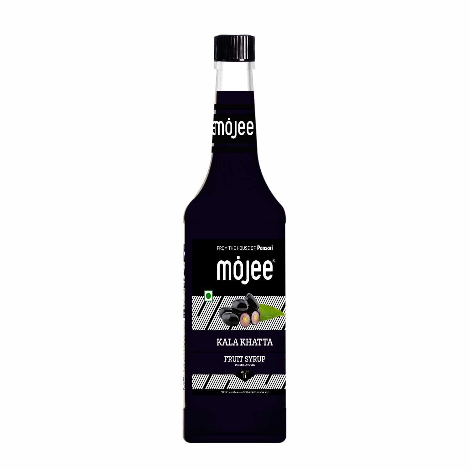 Mojee Kala Khatta Syrup | Tangy & Sweet Jamun-Flavored Syrup for Mocktails, Cocktails, Slushies & Refreshing Drinks | Bar & Caf Essential  1L