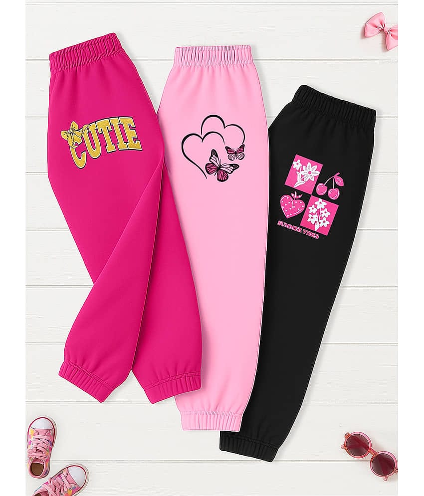 Kuchipoo Pack of 3 Girls Cotton Blend Trackpants ( Colors )