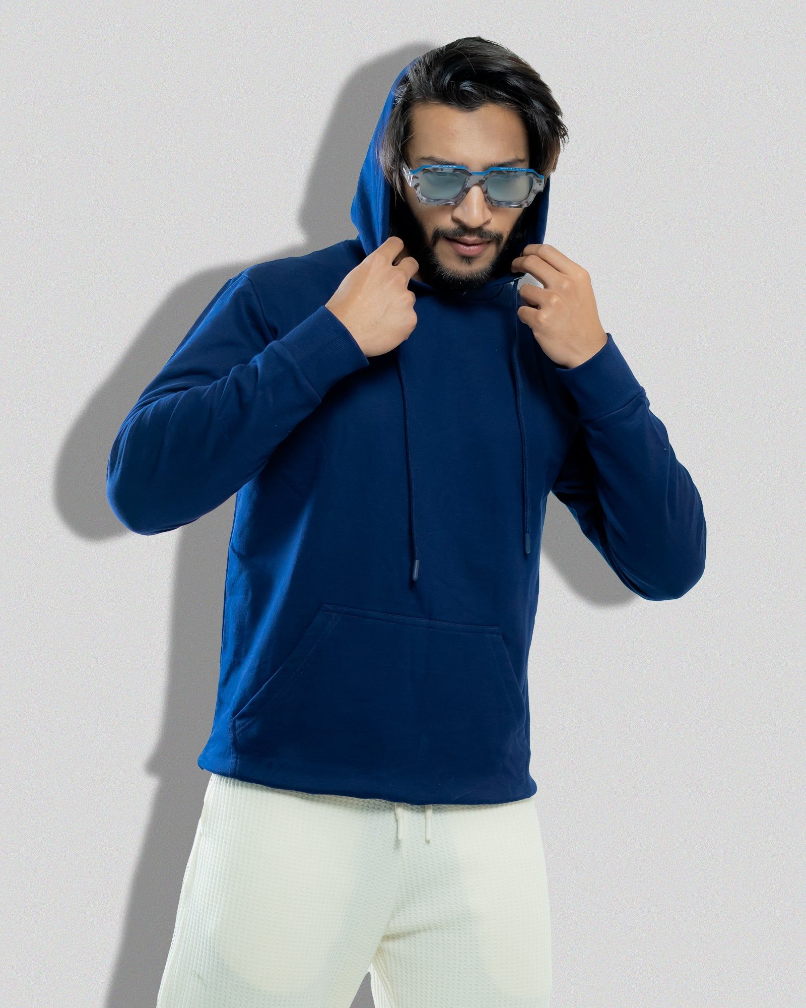 Blue Solid (Hoodies)-blue / X-small