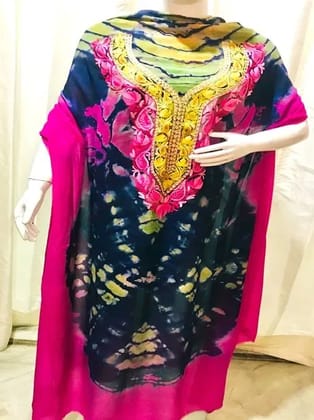 Tie-Dye magenta- blue kaftan