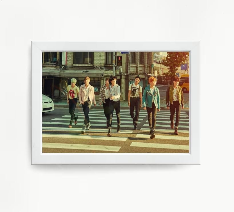 NOKKES Bts Army Bangtan Boy V suga J-Hope Jungkook Jin Jimin Rm 5X7 Inch Size Photo Frame Photo Home Office_EQW259