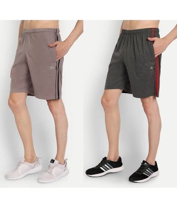 Zeffit - Multicolor Cotton Blend Men's Shorts ( Pack of 2 )