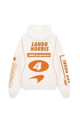 Lando Norris Designed Oversized Hoodie-S / White