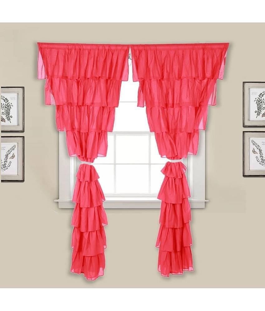 NUEVOSGHAR Single Door Semi-Transparent Rod Pocket Cotton Black Curtains ( 213 x 106 cm )