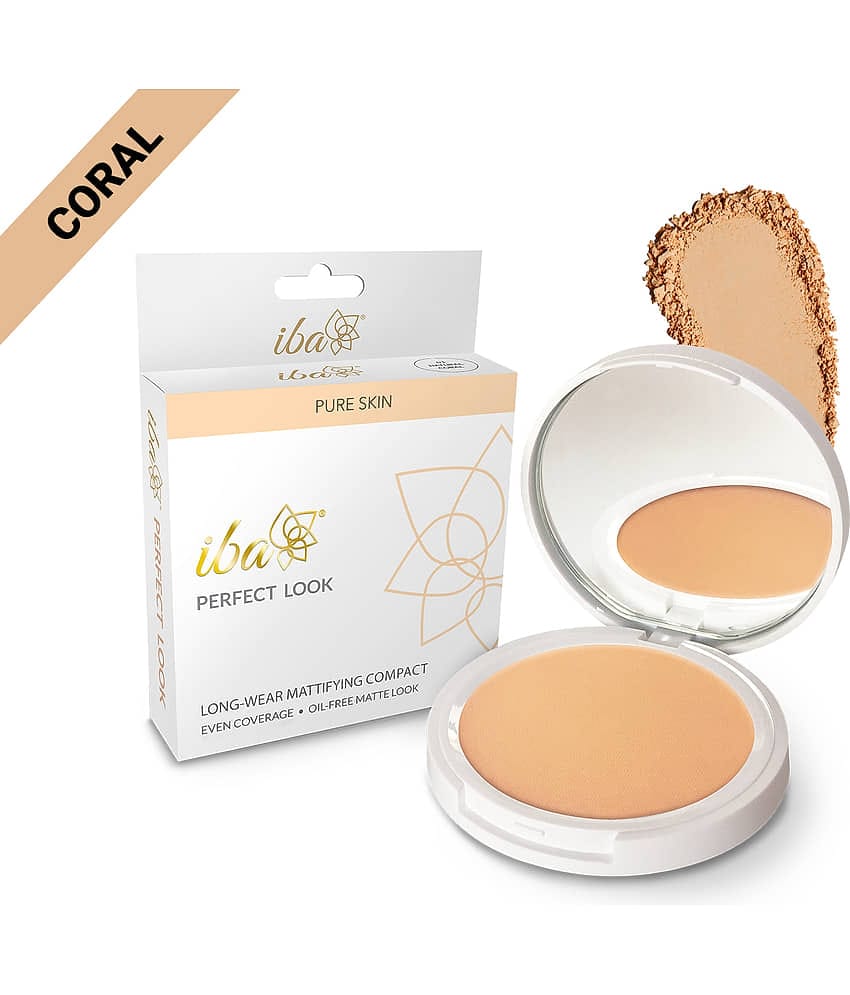 Iba Perfect Look Long Wear Mattifying Compact, Natural Coral,9g , Oil Free Fresh Look , Matte Finish, (Pack of 1)