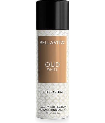 Bella Vita Luxury Oud White Body Deo 150ml Perfume for Man Gift for Man No Gas Long Lasting Deodorant Warm Woody, Fresh Citrus & Subtle Tobacco Notes