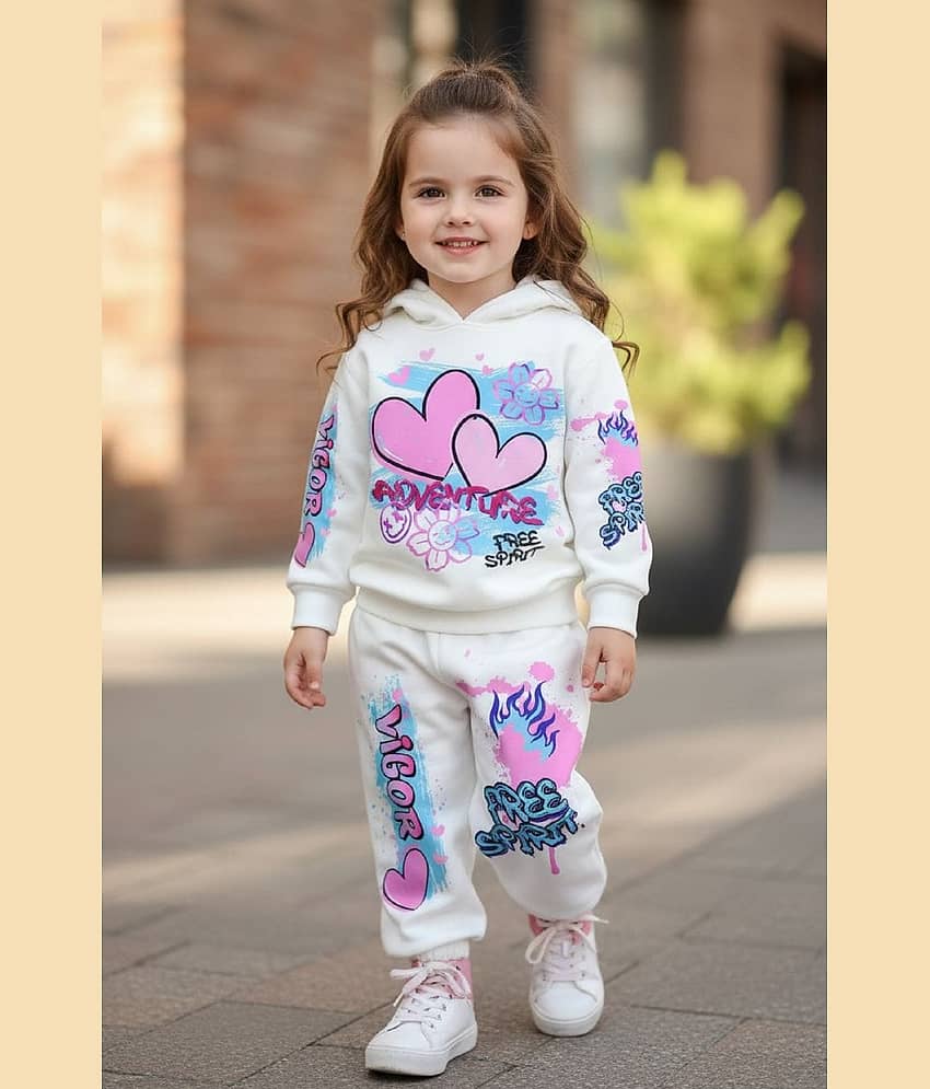 Mullick the designer Pack of 1 Baby Girls Cotton T-shirt & Pants ( White )