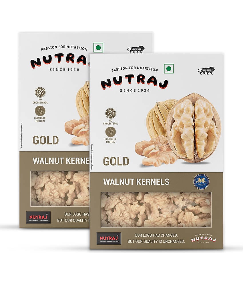 Nutraj Gold Walnut Kernels 500g (2 x 250g) | Pure Without Shell Walnut Kernels